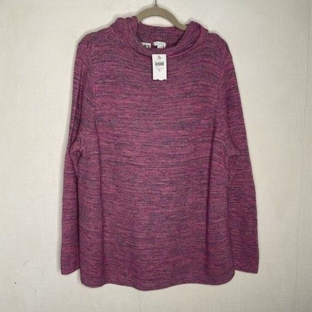 NWT J. Jill Magenta Turtleneck Long Sleeve Sweater Pullover Women Size XL Classi